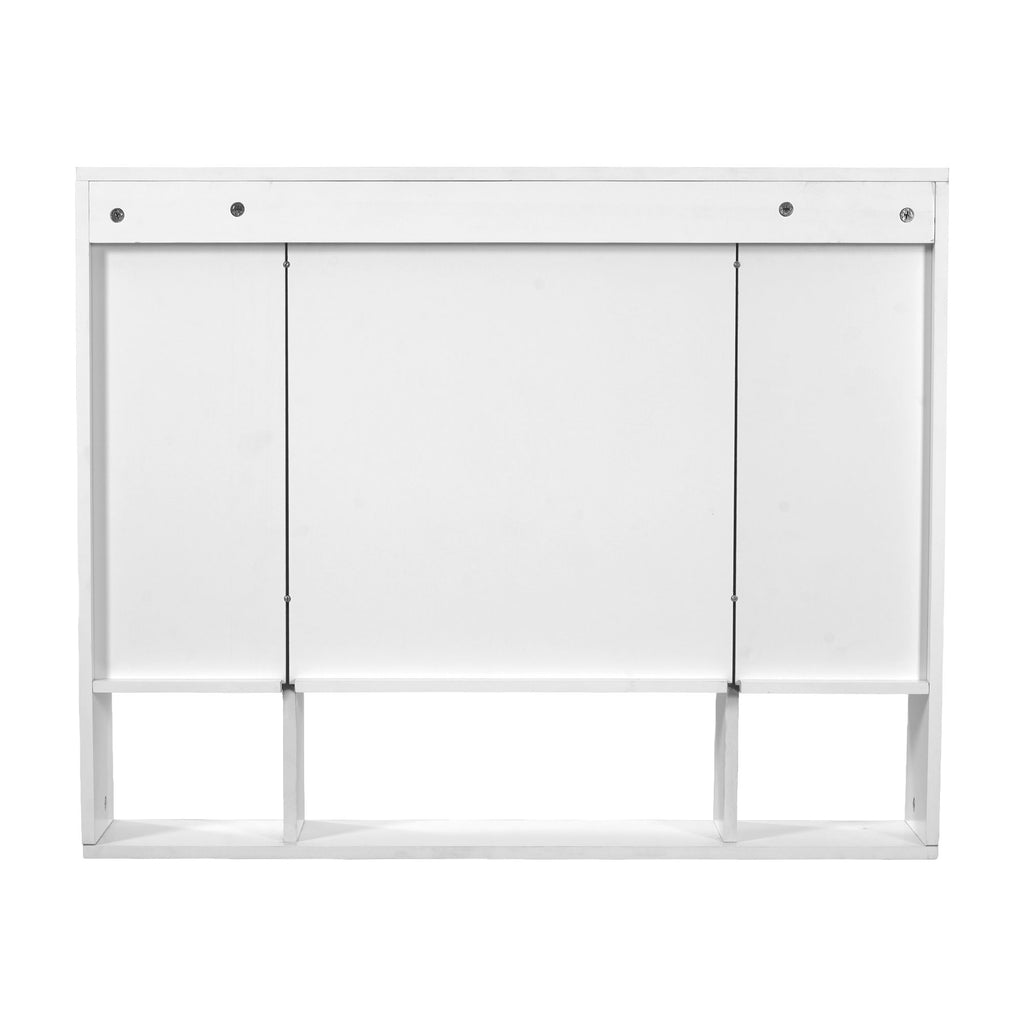 Bathroom Cabinet With 3 Adjustable Shelves Wall Mounted Medicine Cabinet, Soft Closing Hinges, Open Shelving Design - White