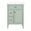 Modern Bathroom Vanity With Sink, Flip Drawer, 2 Drawers, Adjustable Shelf