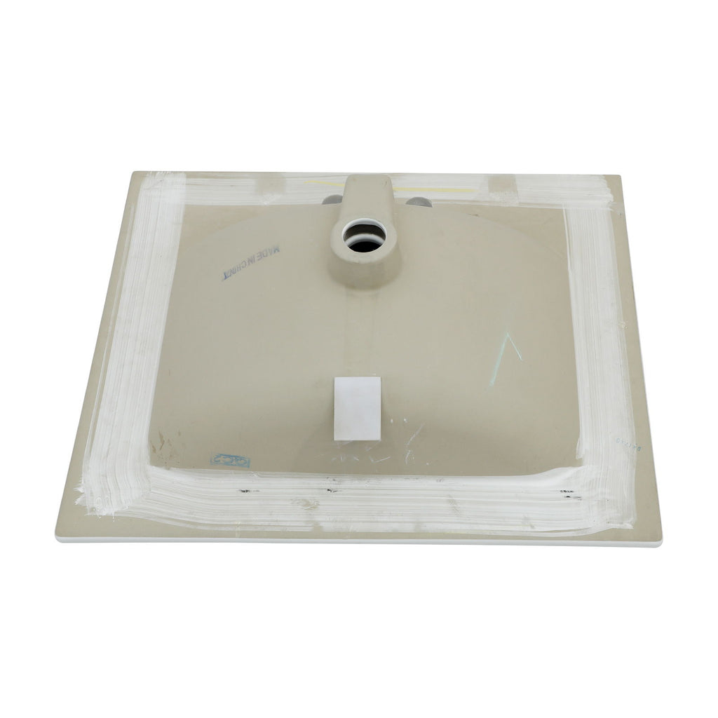 Modern Rectangular Single Vanity Top With Overflow And 3 Faucet Holes - White