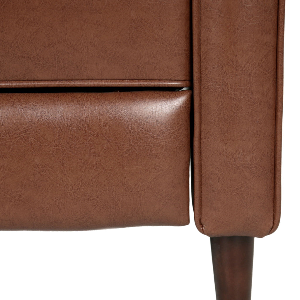 Mid-Century Modern Recliner With Button Tufted Waffle Stitch