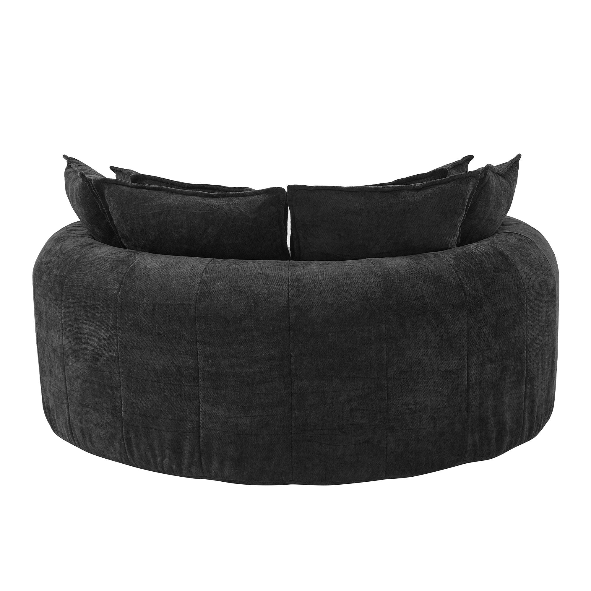 Modern Round Chaise Sofa With 8 Throw Pillows