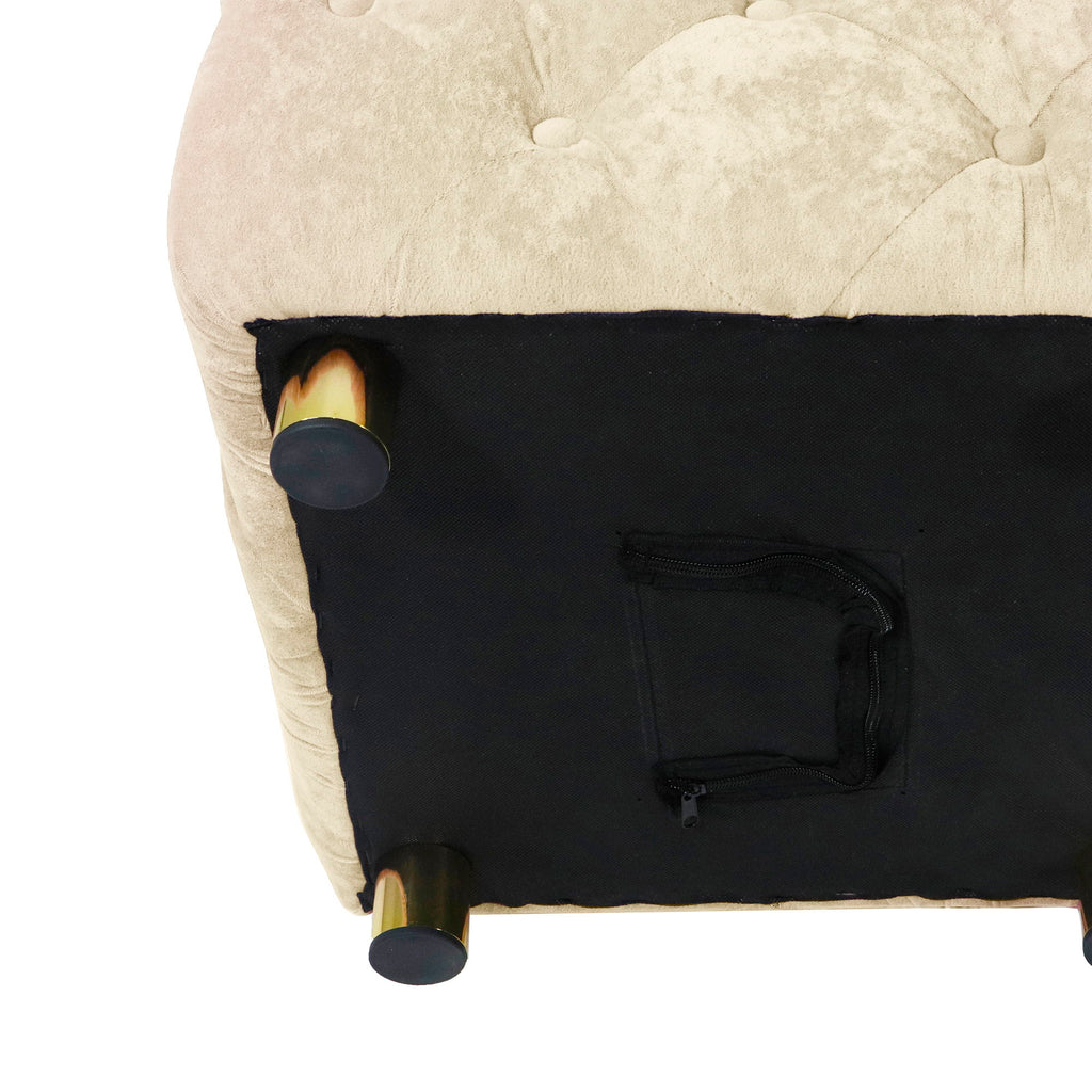 Modern Upholstered Ottoman, Exquisite Small End Table, Soft Foot Stool, Dressing Makeup Chair, Comfortable Seat For Living Room, Bedroom, Entrance