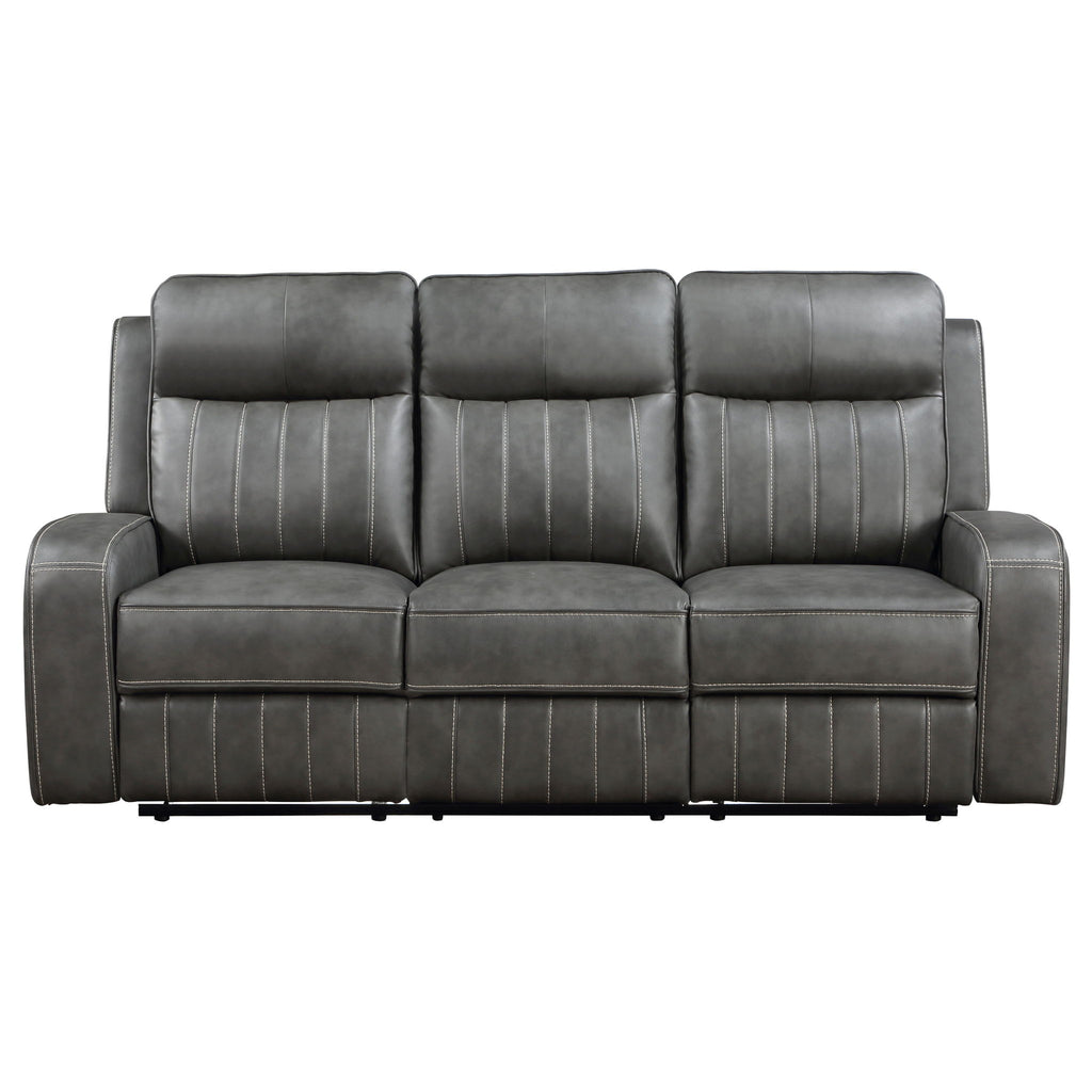 Forrest - Motion Reclining Sofa Comfort With Elegant Tufting And Wide Track Arms - Gray