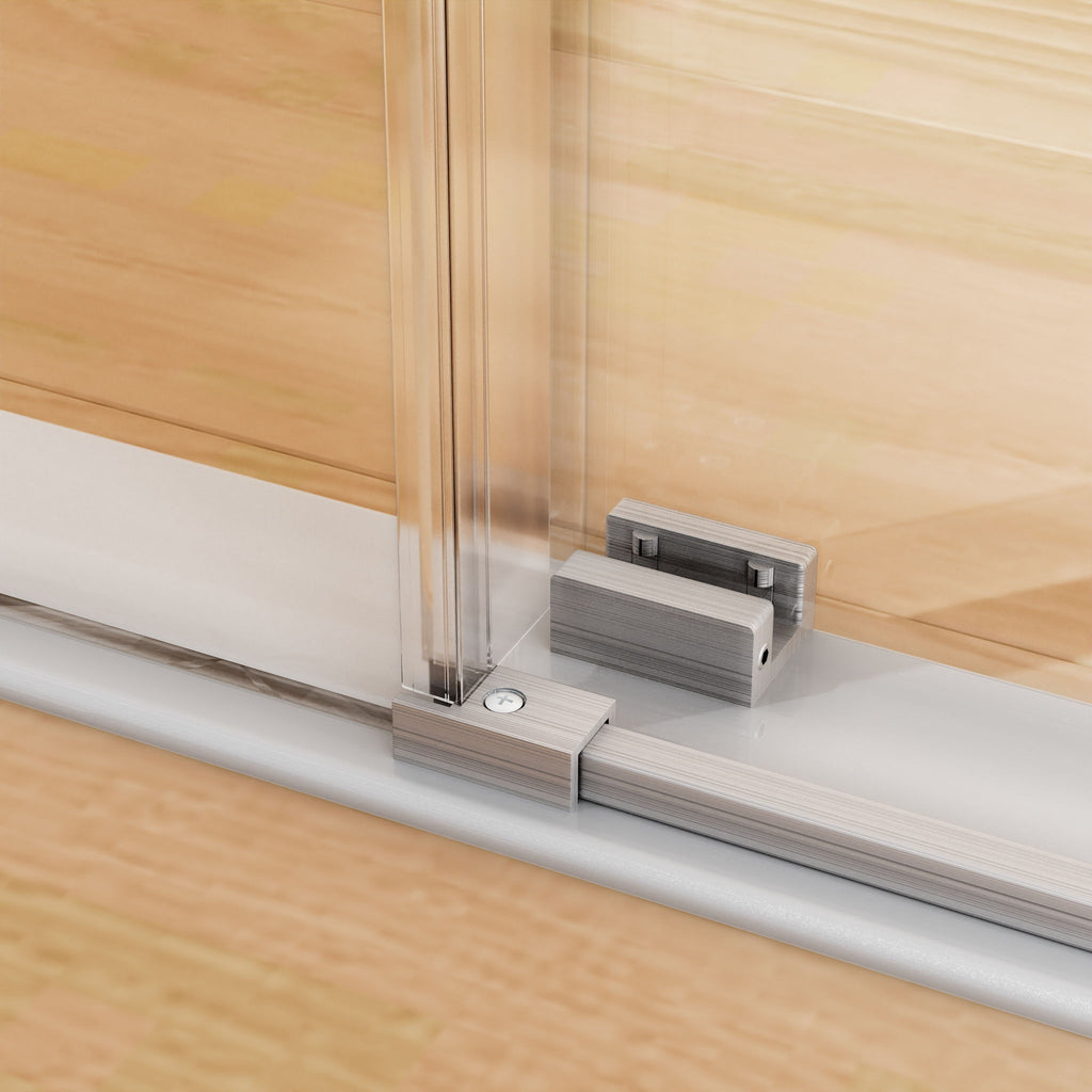 Frameless, Single Sliding Soft Close Shower Doors, 5/16" Sgcc Tempered Glass