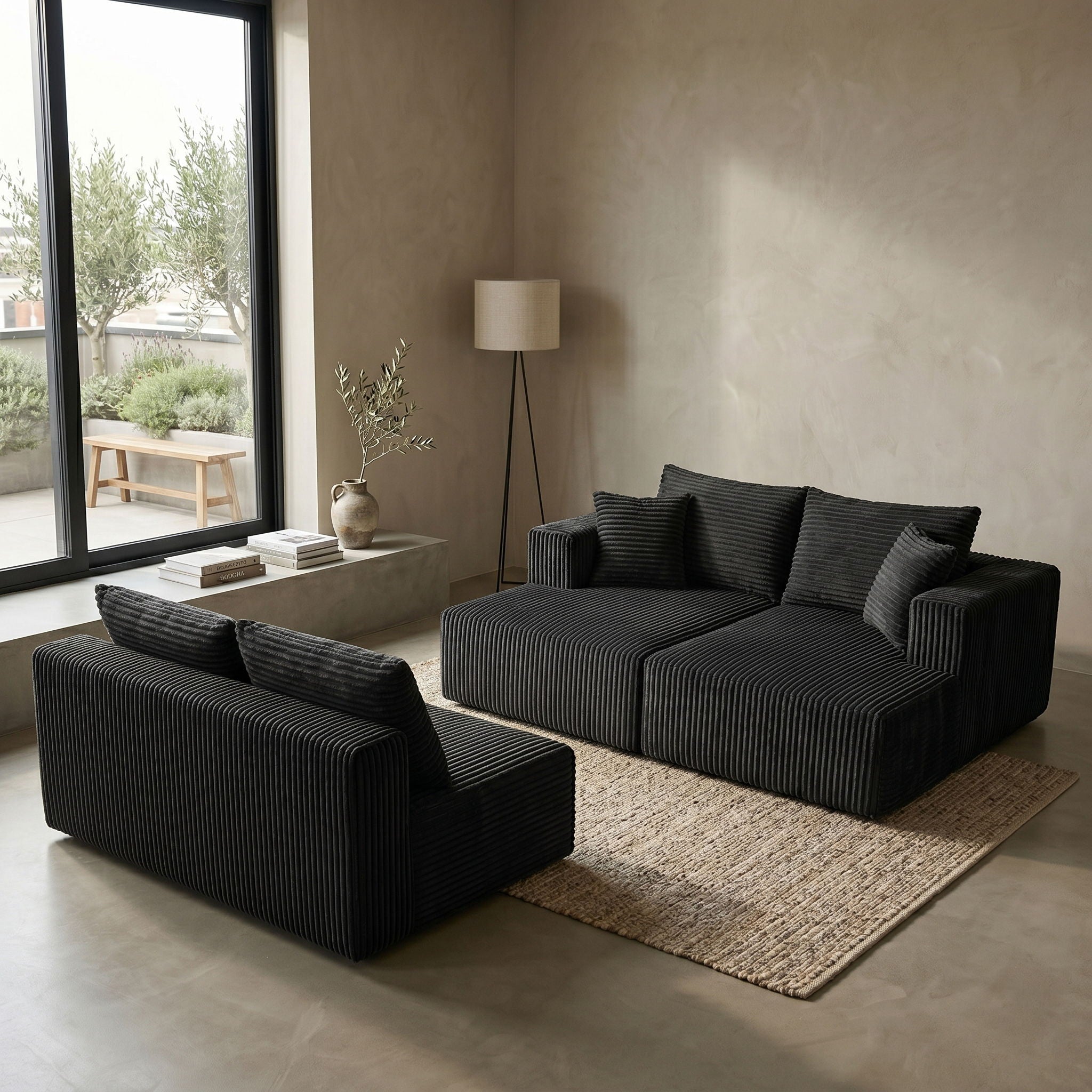 U-Shaped Modular Sectional Sofa With Double Chaise, Oversized Deep Seat For Living Room