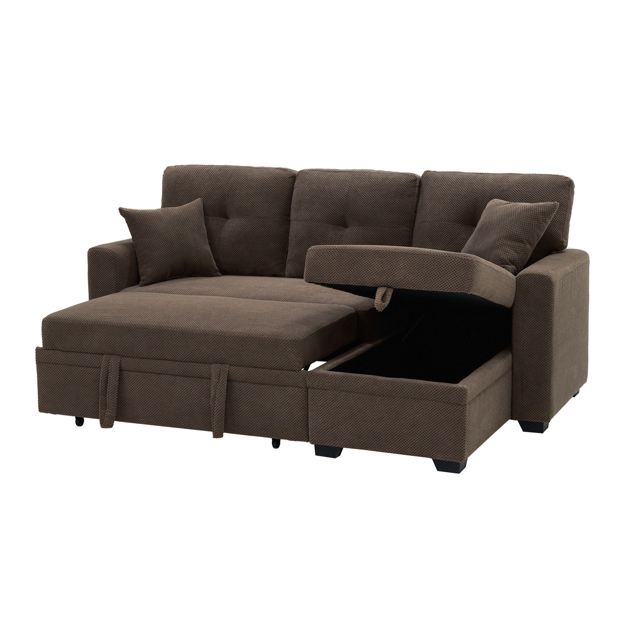 Sleeper Sectional With Pull Out Bed, Reversible Chaise
