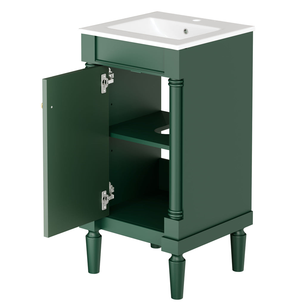 French Style Bathroom Cabinet With Sink, Adjustable Shelf