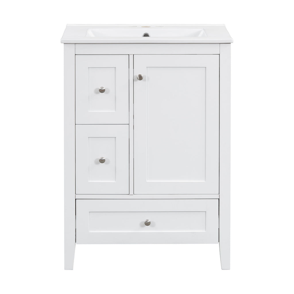 Modern Bathroom Vanity With Storage, Adjustable Shelf