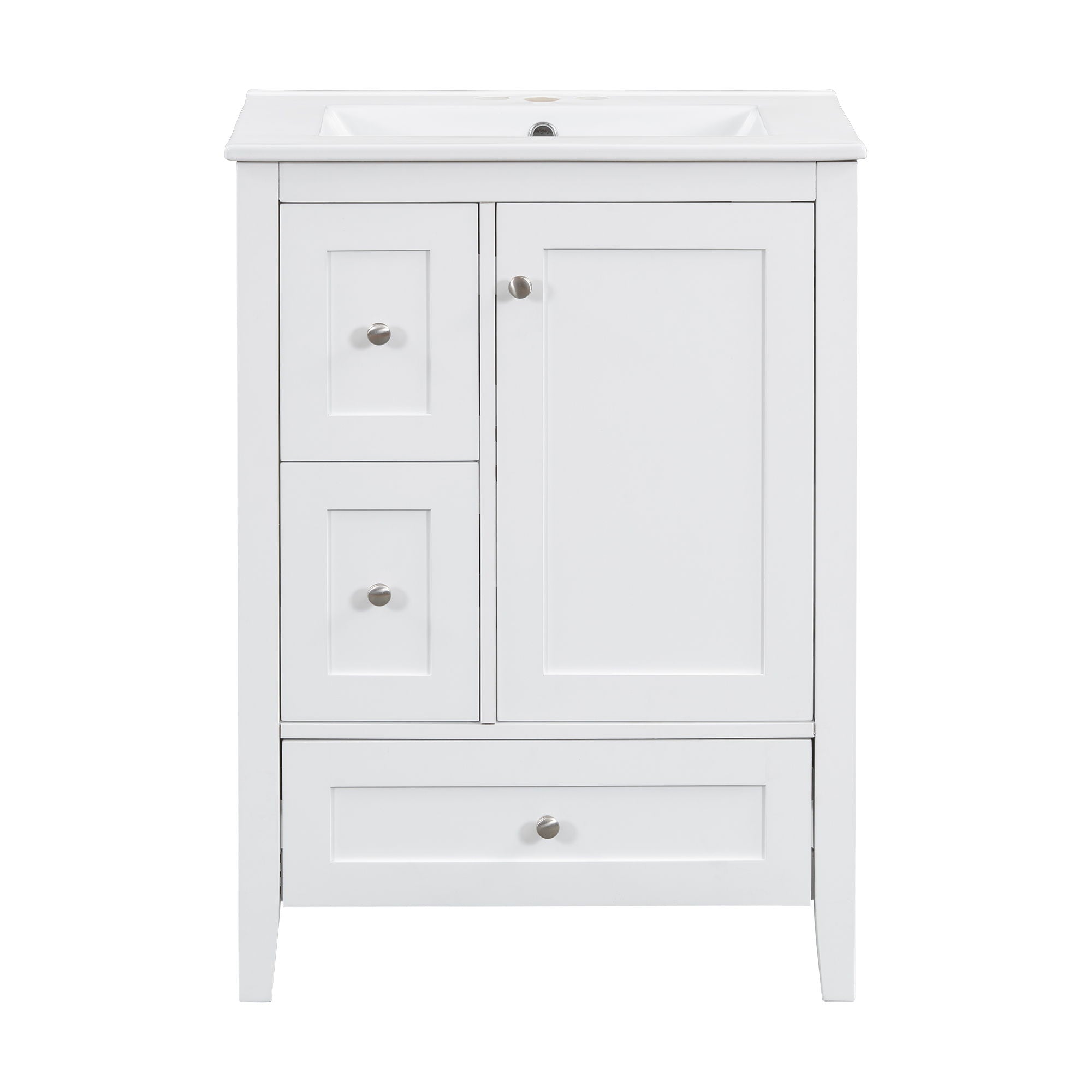 Modern Bathroom Vanity With Storage, Adjustable Shelf