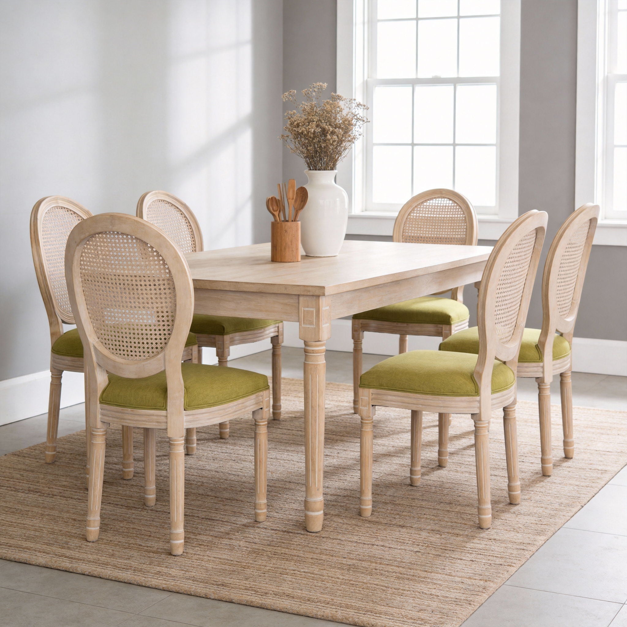 French Country Dining Chairs & Round Back (Set of 2)