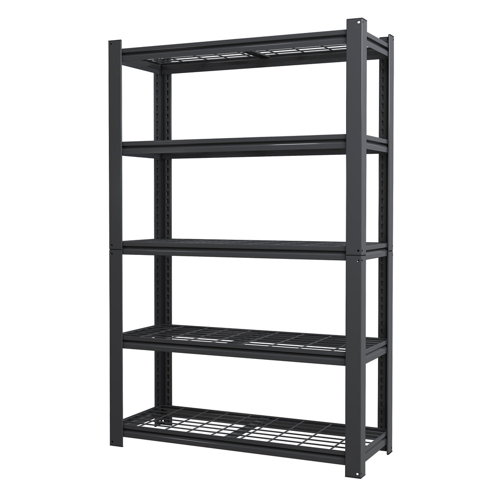 Heavy Duty 5 Tier Adjustable Metal Mesh Storage Rack With 2000 Lbs Capacity - Brushed Nickel