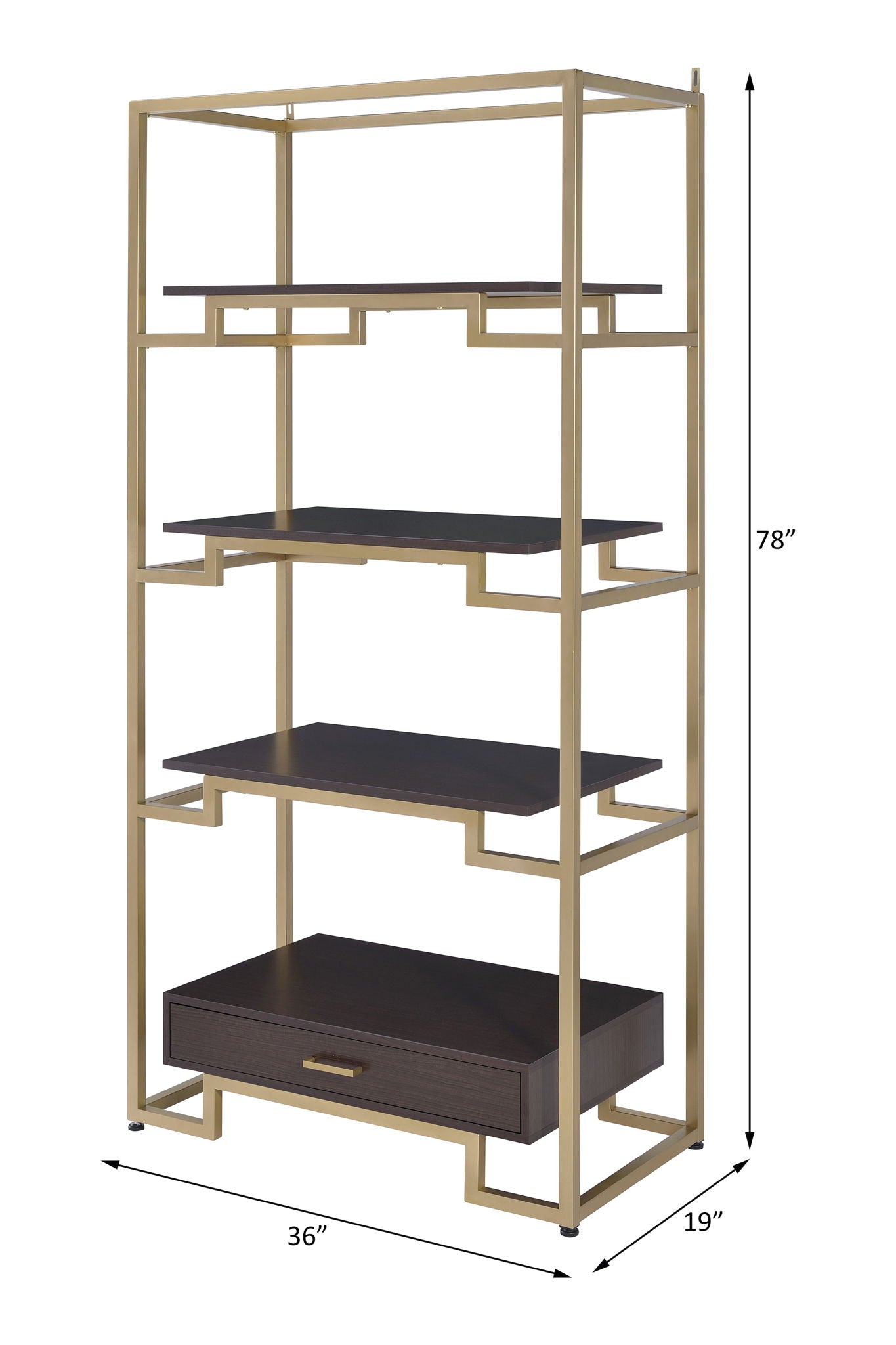 Yumia - Bookshelf - Clear / Gold