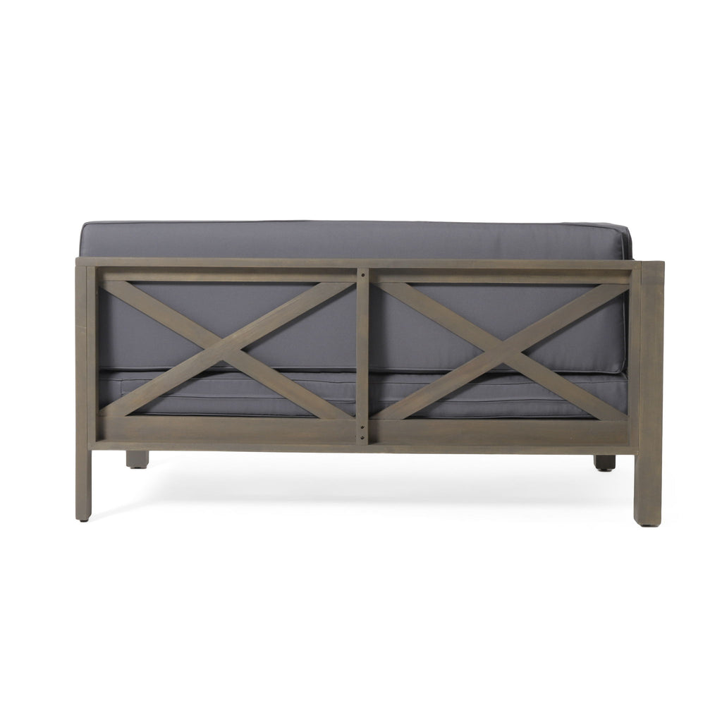 Aura - 2 Piece Outdoor Set With X Back Left Bench And Corner - Dark Gray