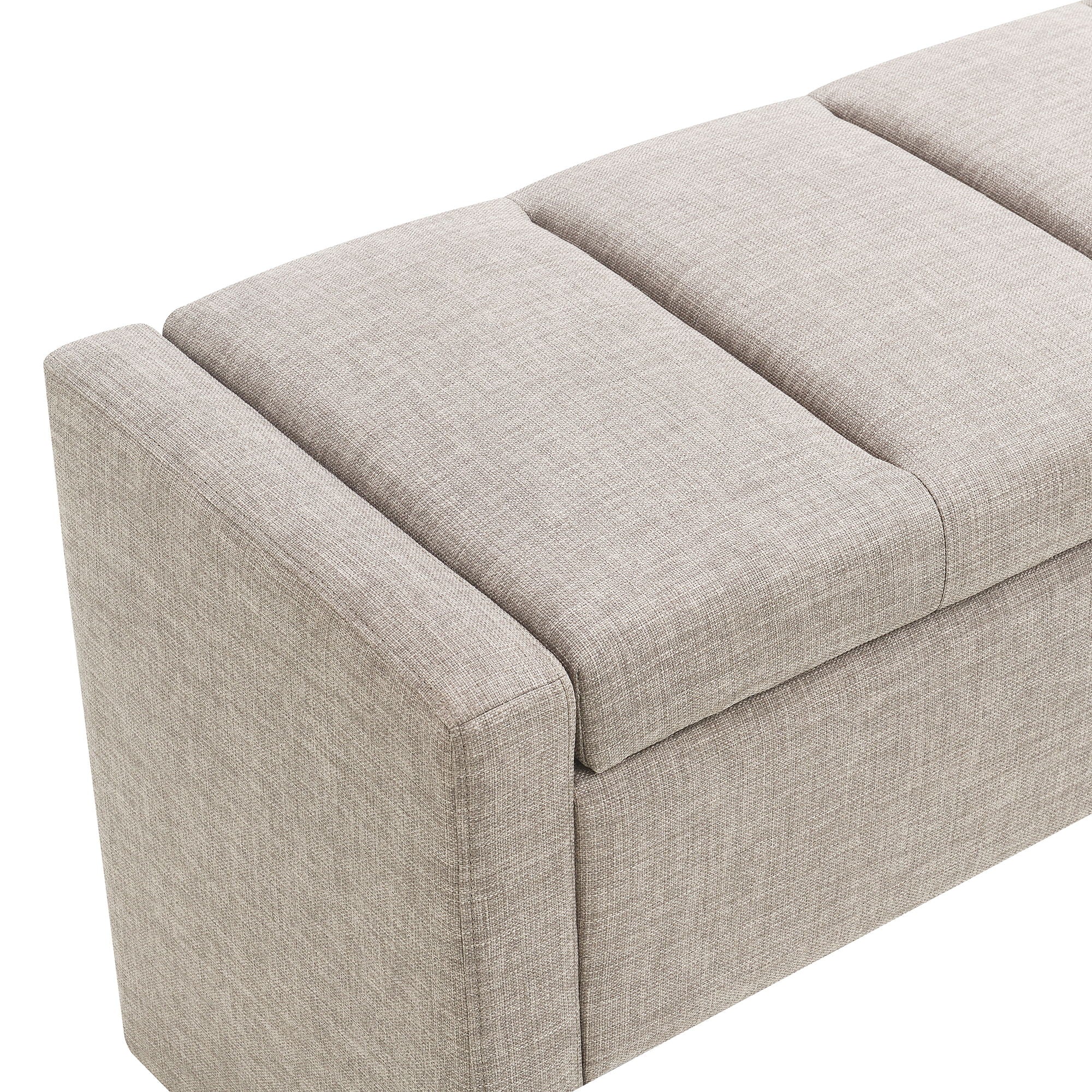 Modern Upholstered Large Bed End Bench With Storage