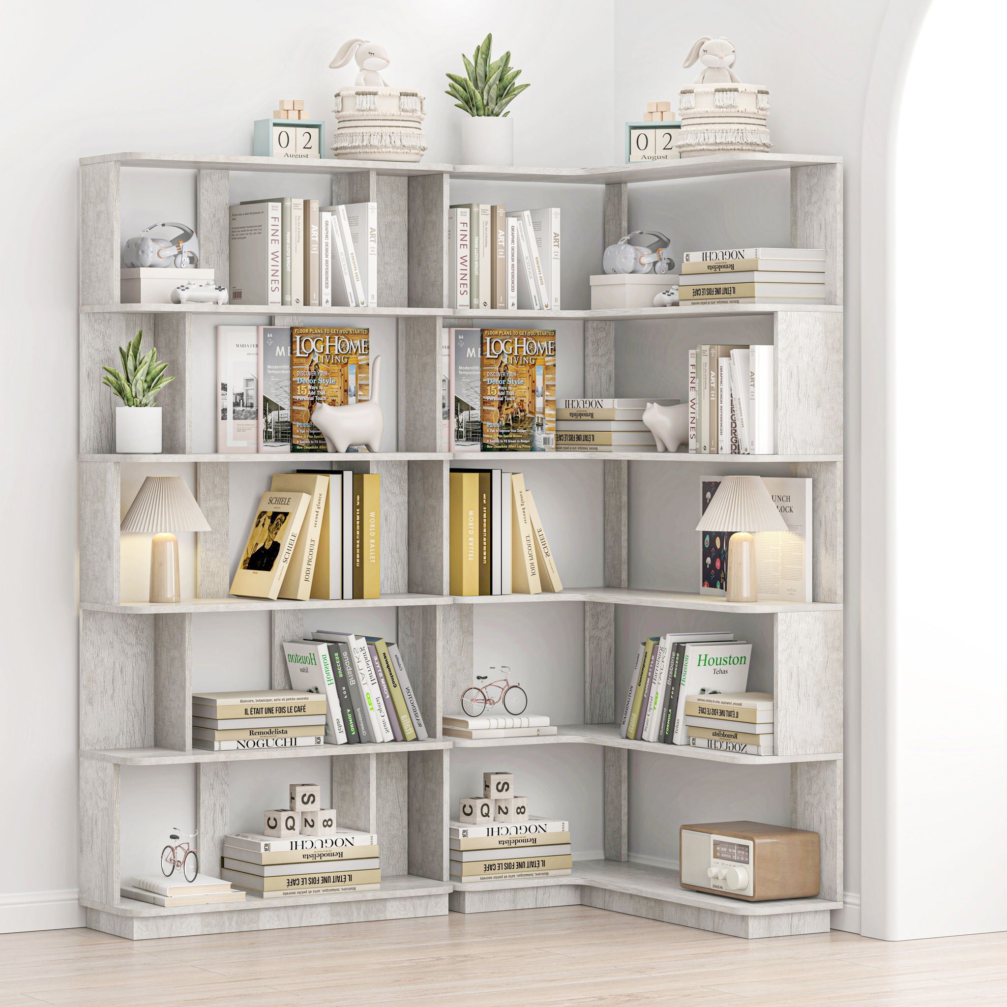 Modern 5 Tier Open Storage Bookcase