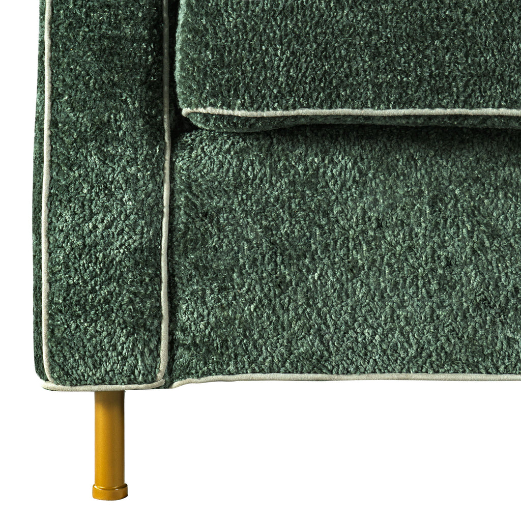 Accent Chair Upholstered Single Sofa With Square Arms, Sewn Pillow Back For Living Room