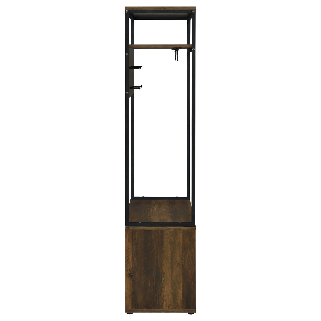 Flora - 2 Door Coat Rack Hall Tree Storage Bench And Multi Functional Storage - Natural