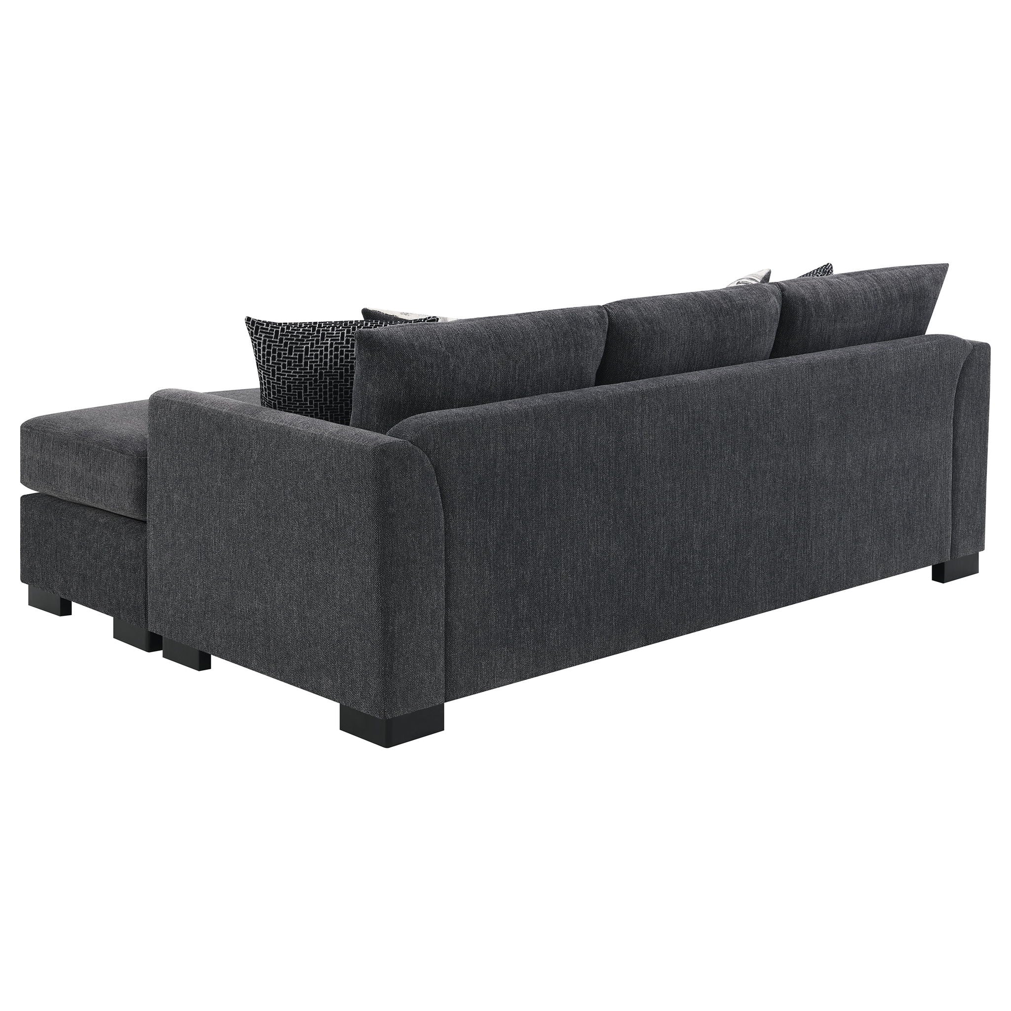 Pacheco - Upholstered Sleeper Sectional Chaise Sofa With Pocket Coils And Reversible Cushions - Dark Gray