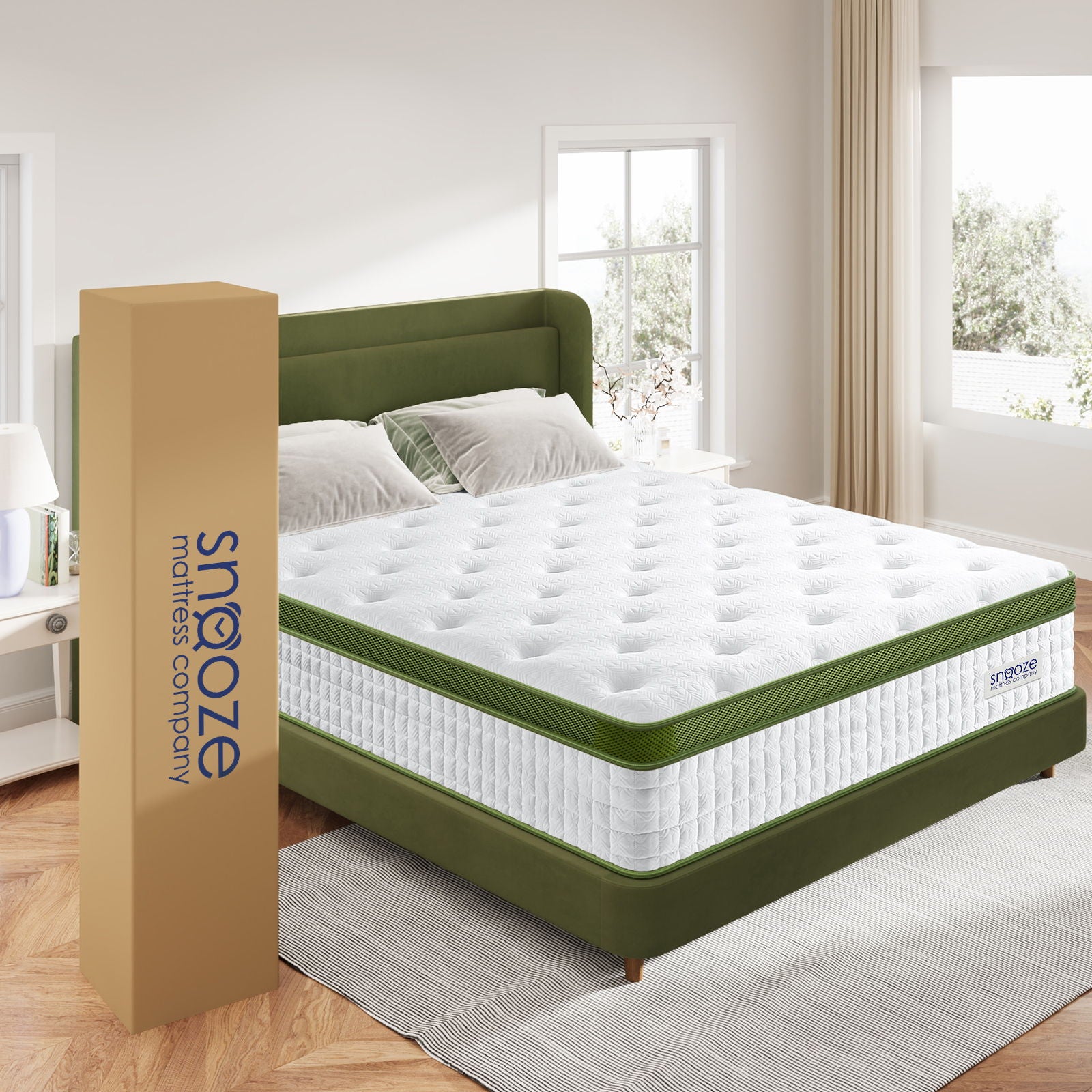 Snooze Mattress Company Glacier - 12" Euro Top Medium Hybrid Mattress With Independently Encased Coils & Gel Memory Foam