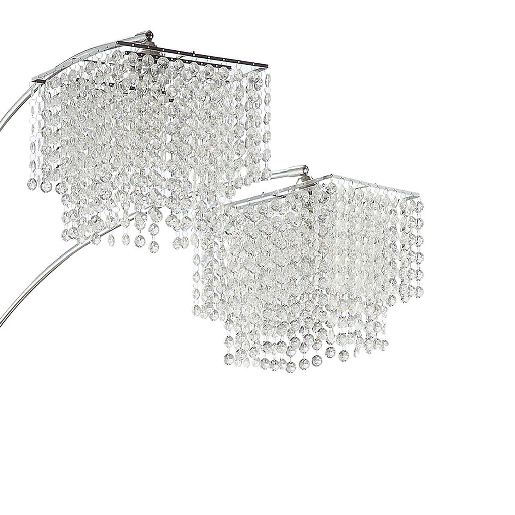 Bali - Shores Hanging Crystal Arc Floor Lamp Floor Lamp - Chrome