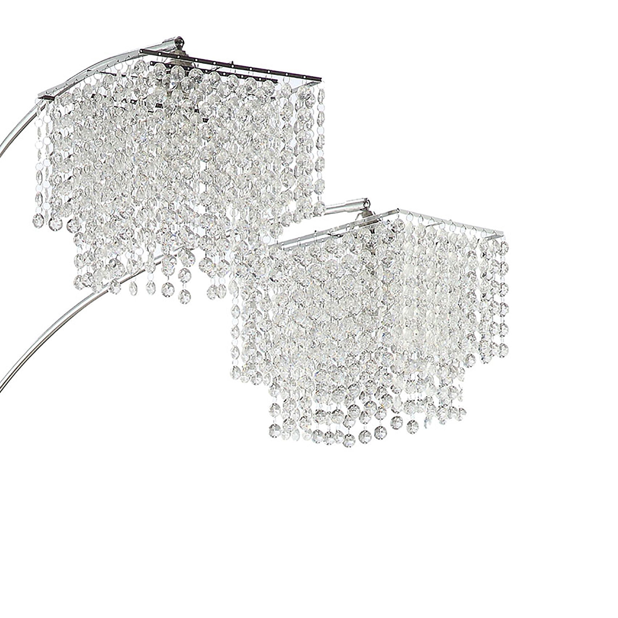 Bali - Shores Hanging Crystal Arc Floor Lamp Floor Lamp - Chrome