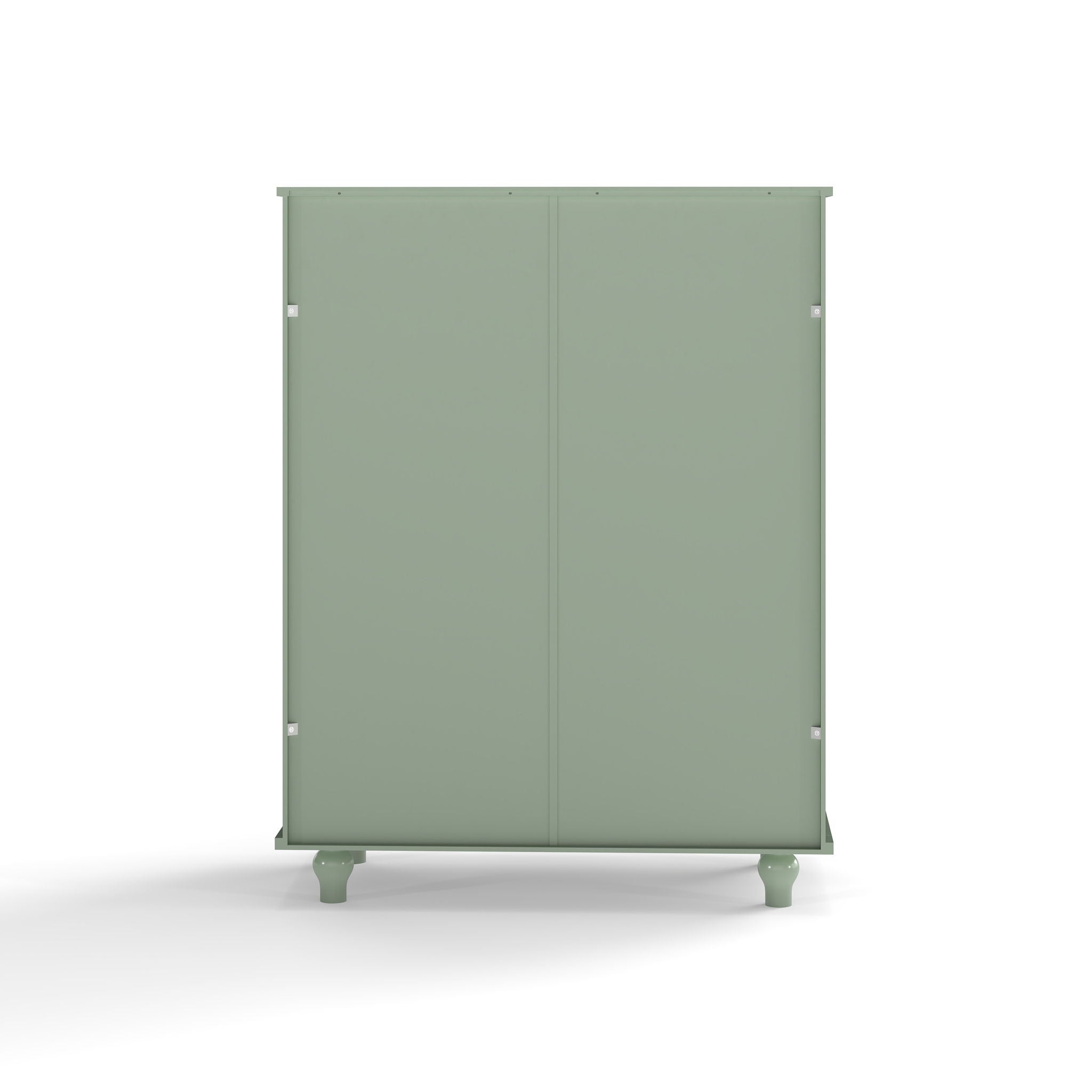 Minimalist Buffet Cabinet With Double Glass Doors And Drawer