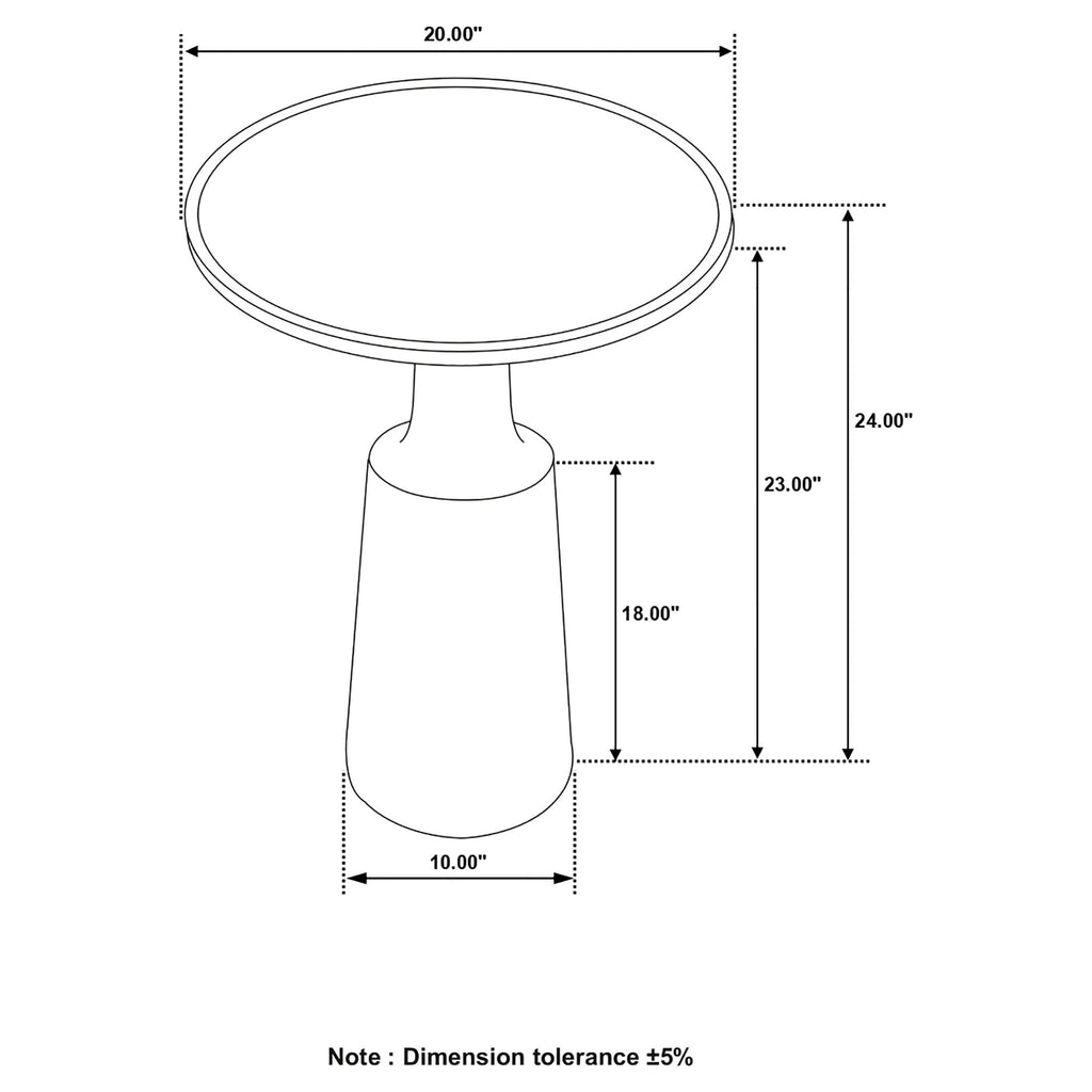 Stain Pedestal Accent Round Table With Lipped Top - Black
