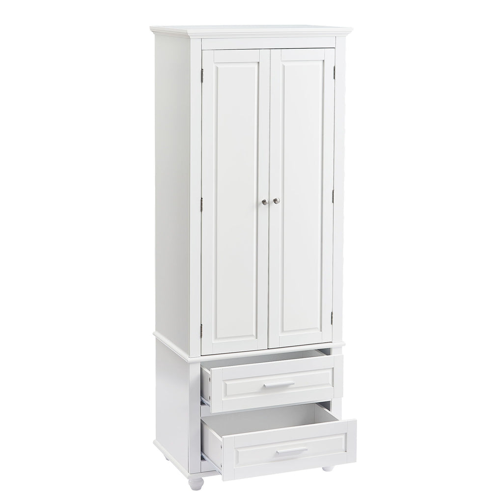 Tall Storage Cabinet With 2 Drawers For Bathroom