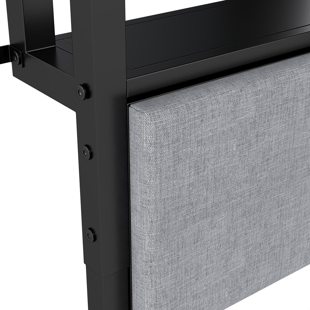 Adjustable Height Reversible Headboard With Storage Shelf, LED Lights & USB Charging Station
