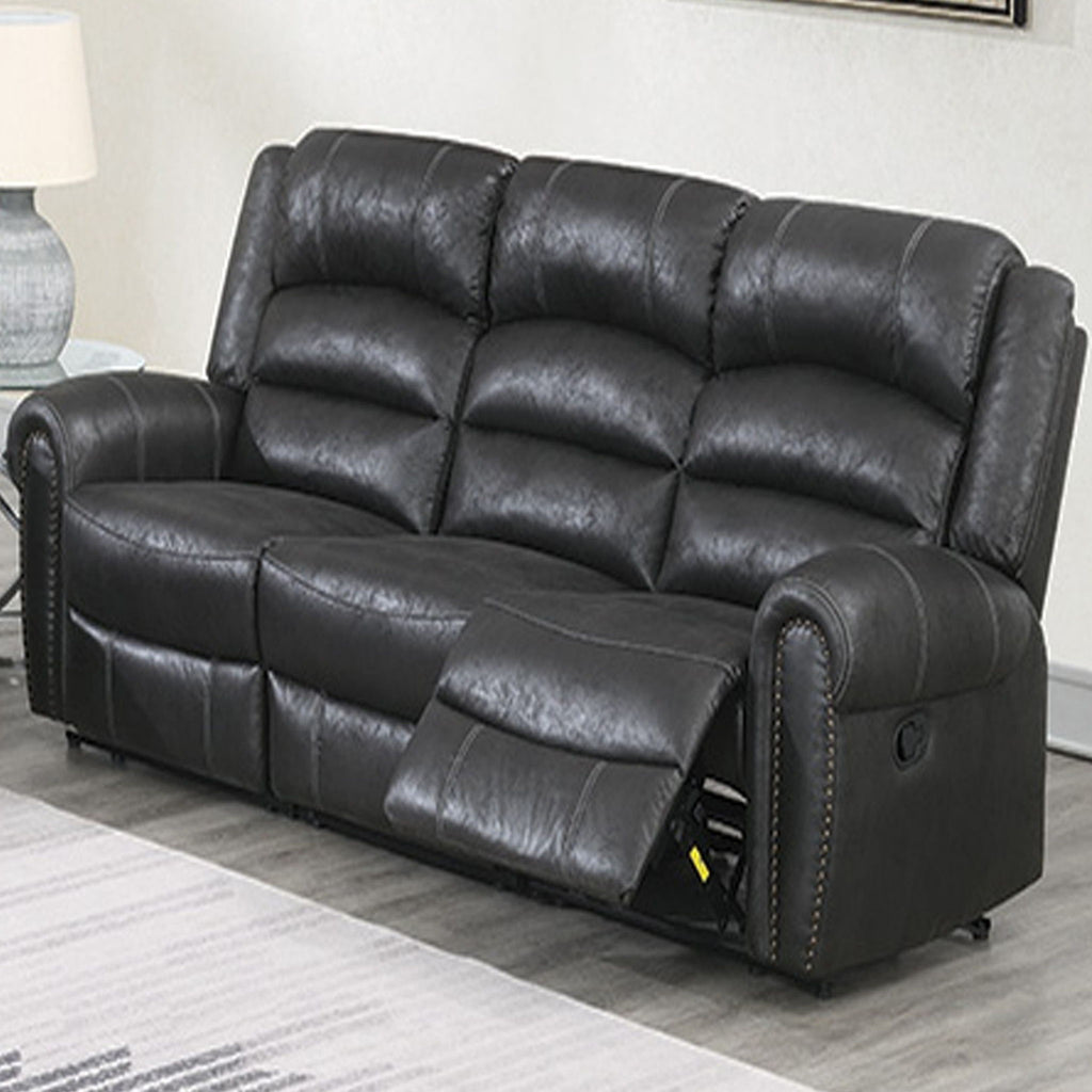 Power Reclining Sofa With Built In USB Port - Black