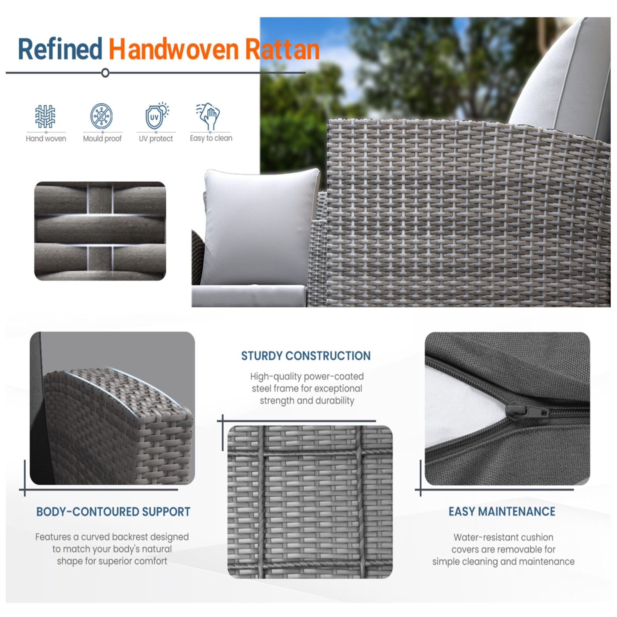 Modern Patio Set With Table And Cushions