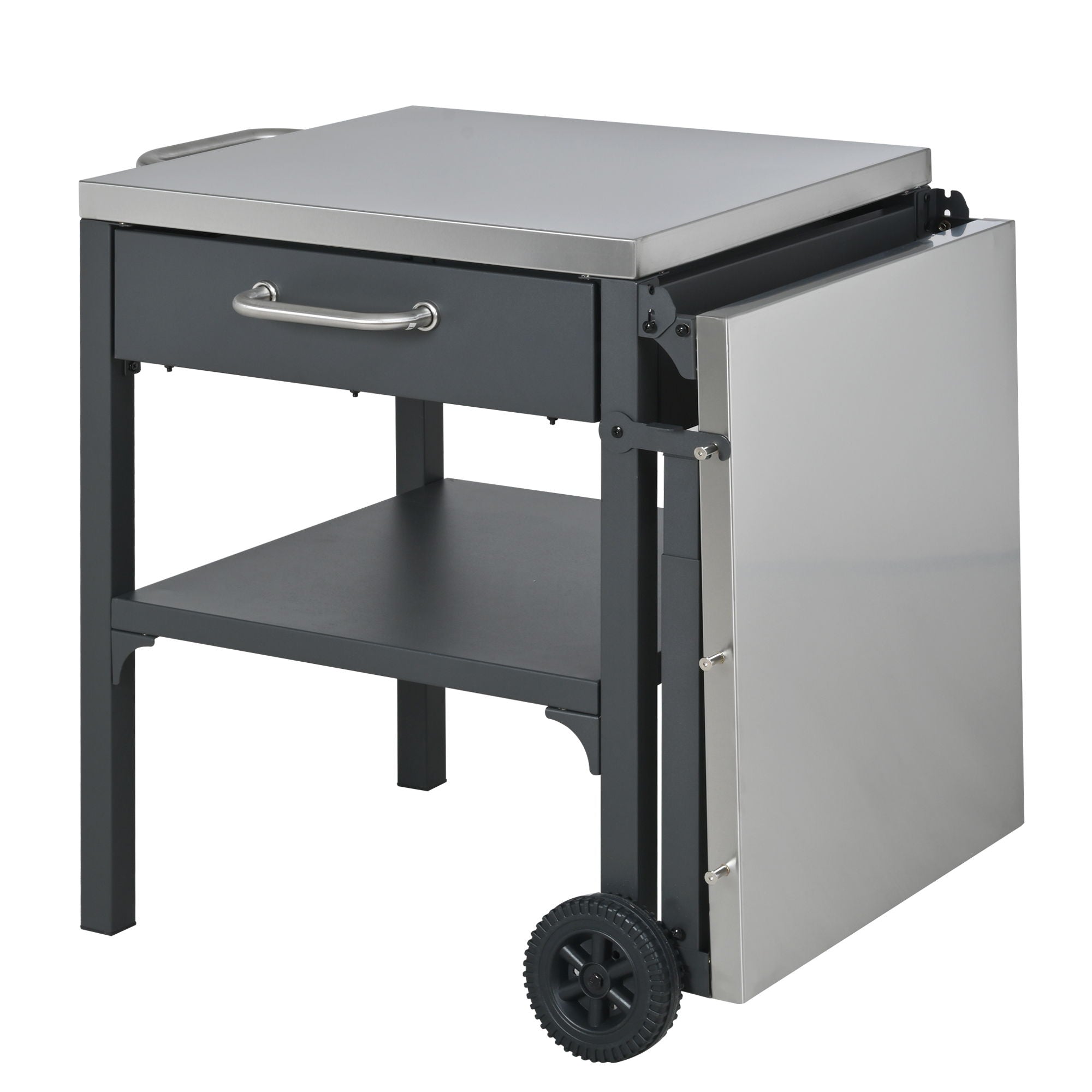 Foldable Outdoor Kitchen Cart With Storage For Patio