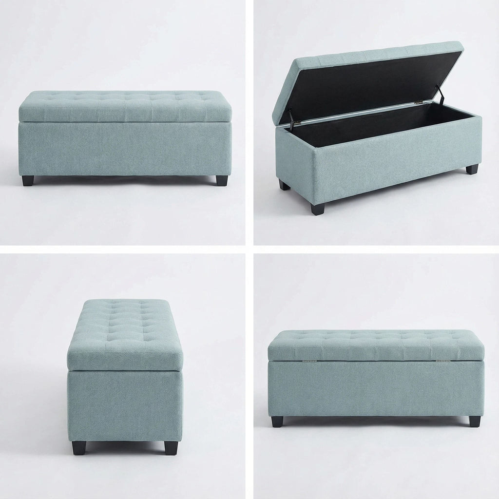 Elegant Tufted Storage Ottoman Bench