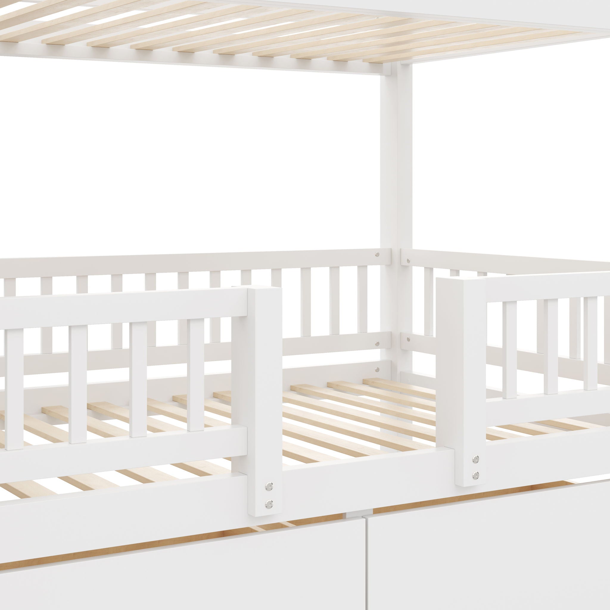 Bunk Bed With Storage Staircase, Slide And 2 Drawers