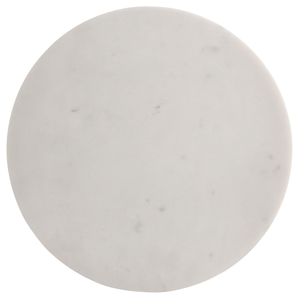 Selena - Round Side Table - White / Gray