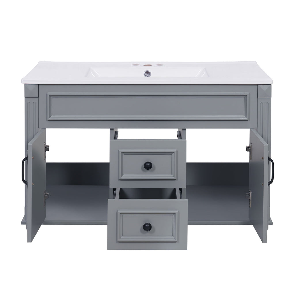 French Simple Style Wall Mounted Bathroom Cabinet With Sink