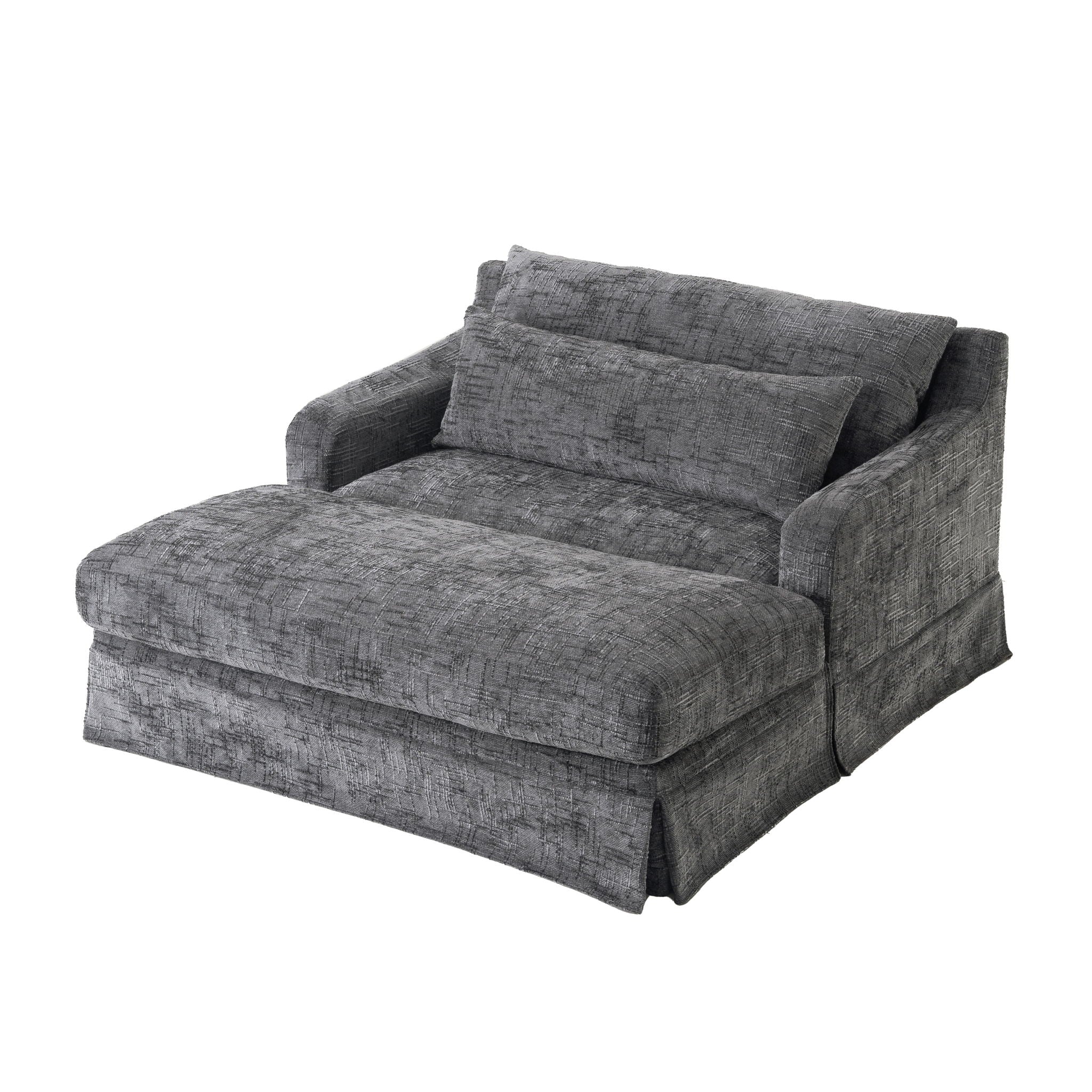 Sofa Bed Loveseat With Textured Surface And 2 Cushions