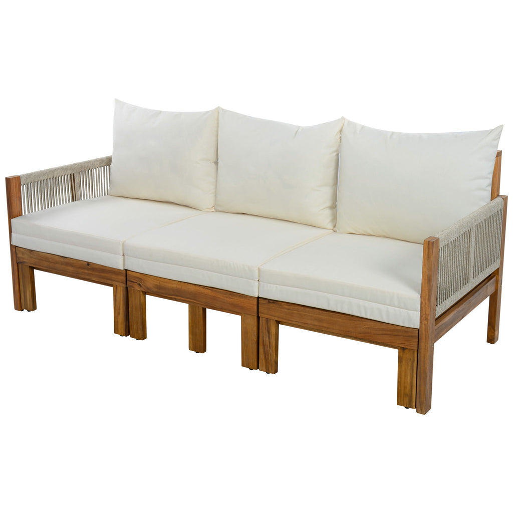 Outdoor Daybed, Patio Sofa Bed, 3 Seat Convertible Sunbed