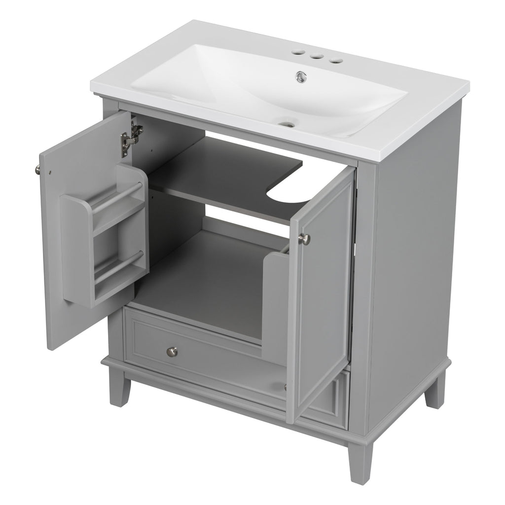 Modern Bathroom Vanity With Sink Combo, Multi Functional Cabinet With Doors And Drawer