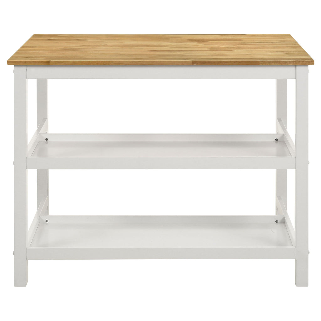 Cowichan - Kitchen Island Counter Table With Pot Rack - White
