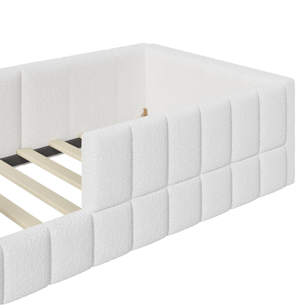 Upholstered Daybed With Soft Padded Cube Design