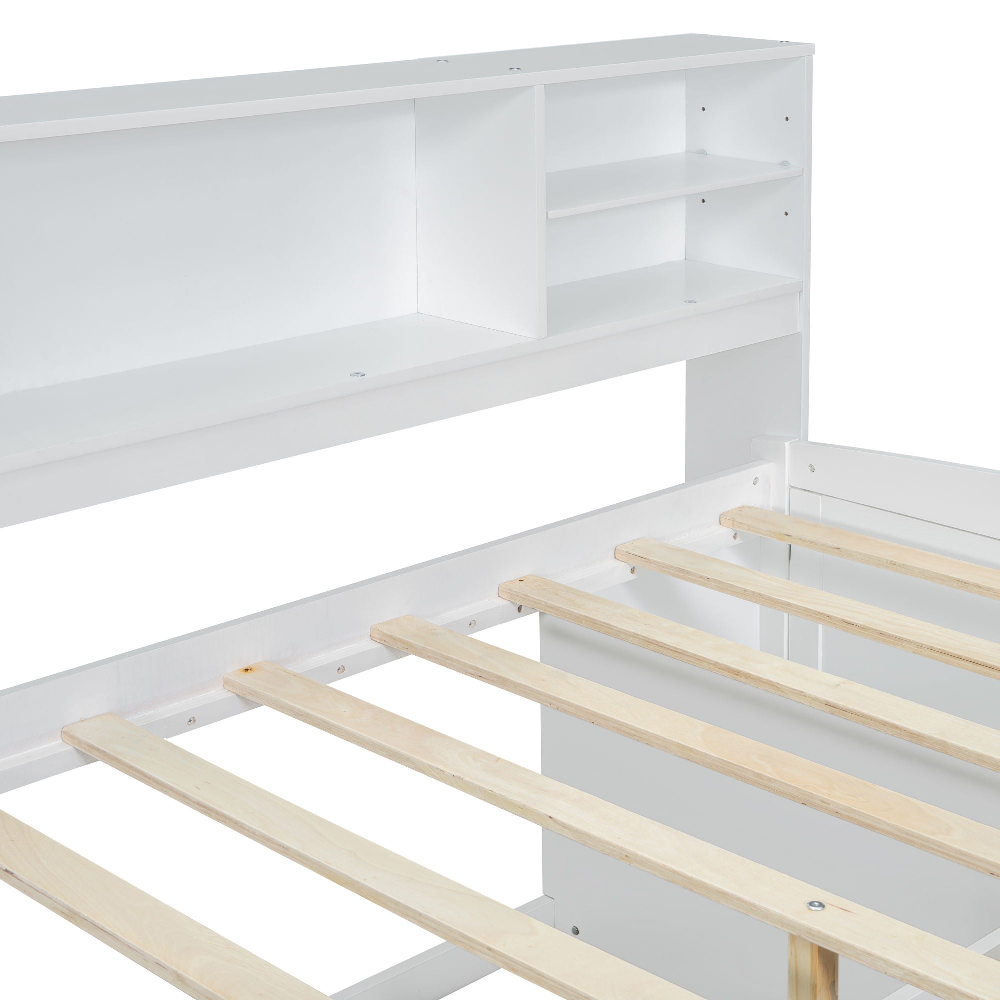 Daybed With 2 Bedside Cabinets, Upper Shelves And 4 Drawers