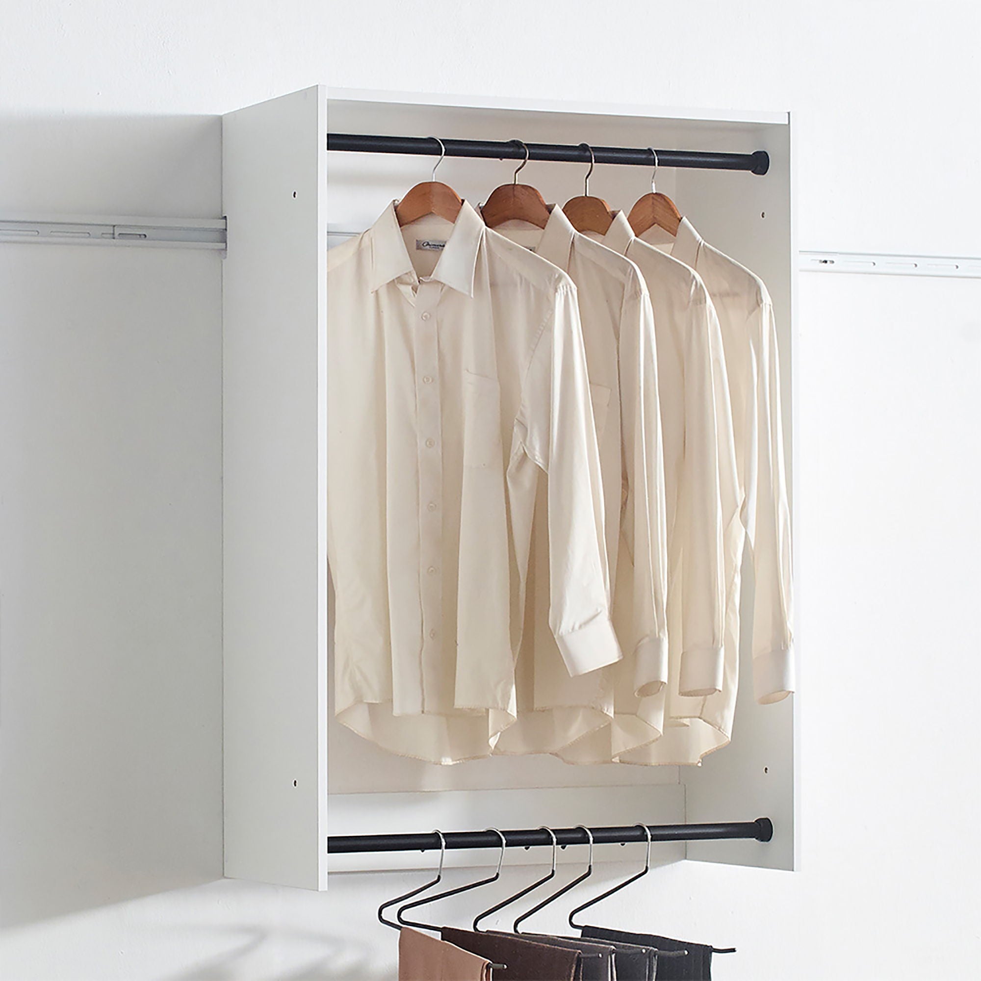 Devi - Wall Mounted Wood Closet System, Modular Units