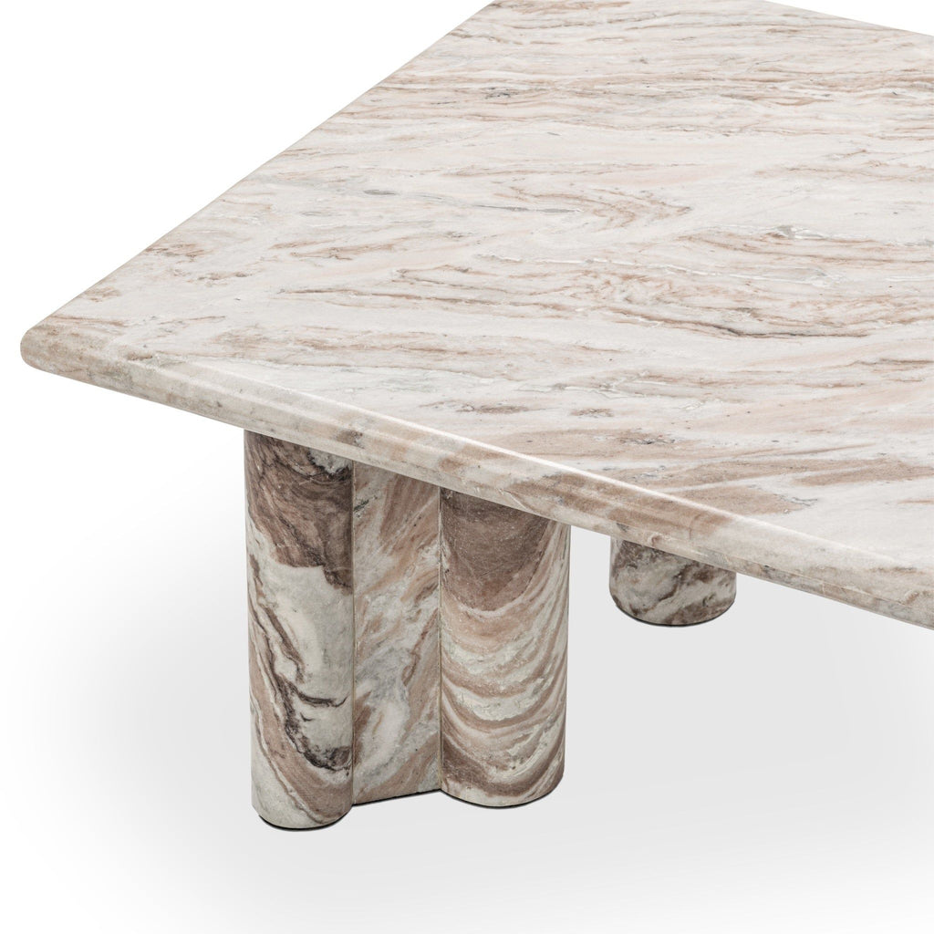 Bowman - Marble Rectangular Coffee Table - Rusty Gray