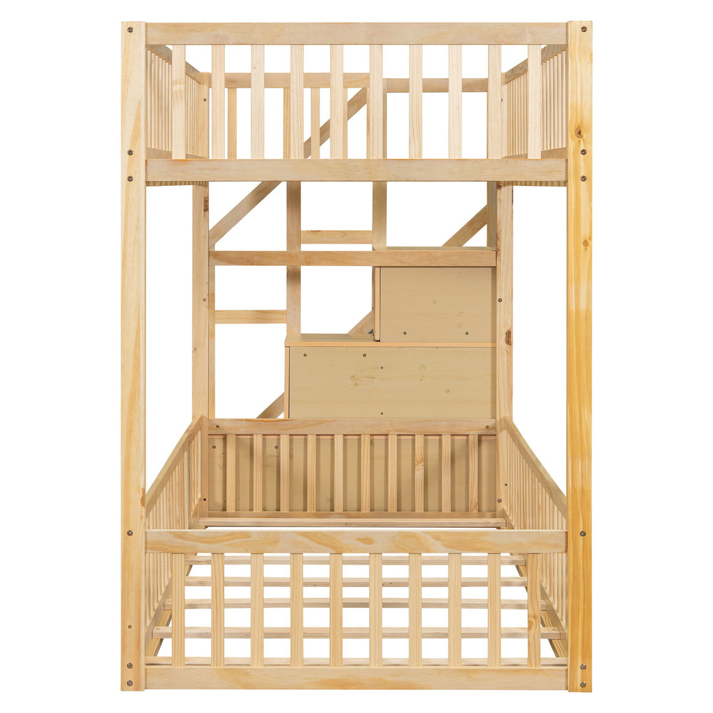 Floor Bunk Bed With Ladder And Storage