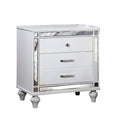 Contemporary Nightstand With Crocodile Textured Trim