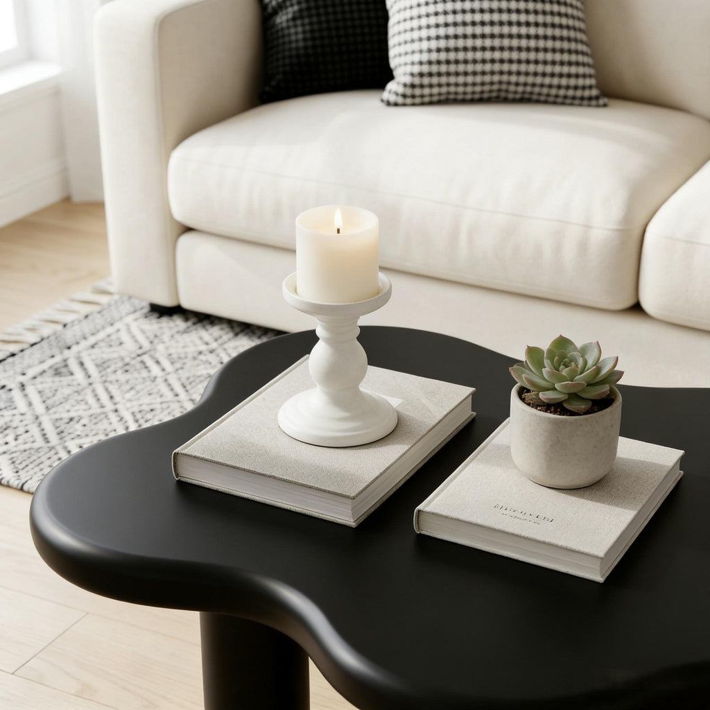Cloud Shaped Coffee Table With 4 Round Legs