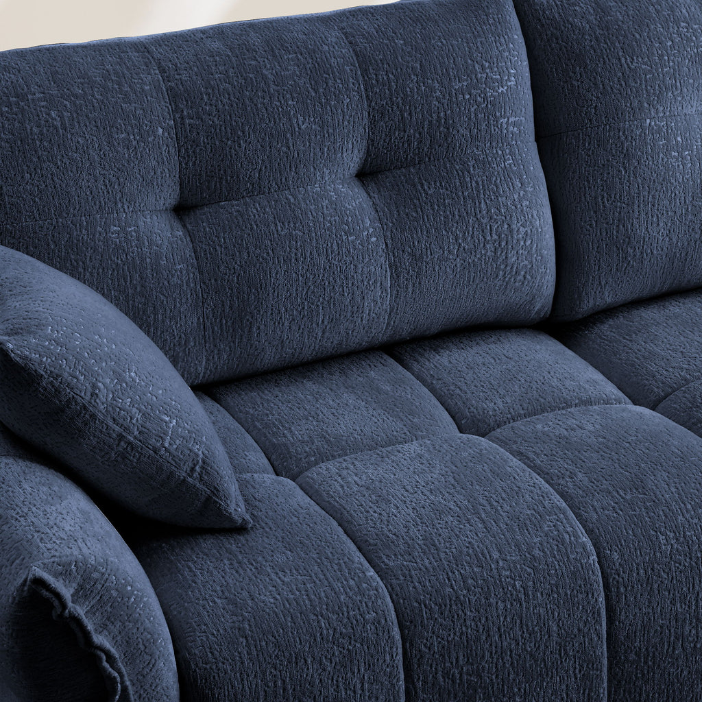 Sofa Set With Ottoman And Pillows, Textured, High Resilience Cushions