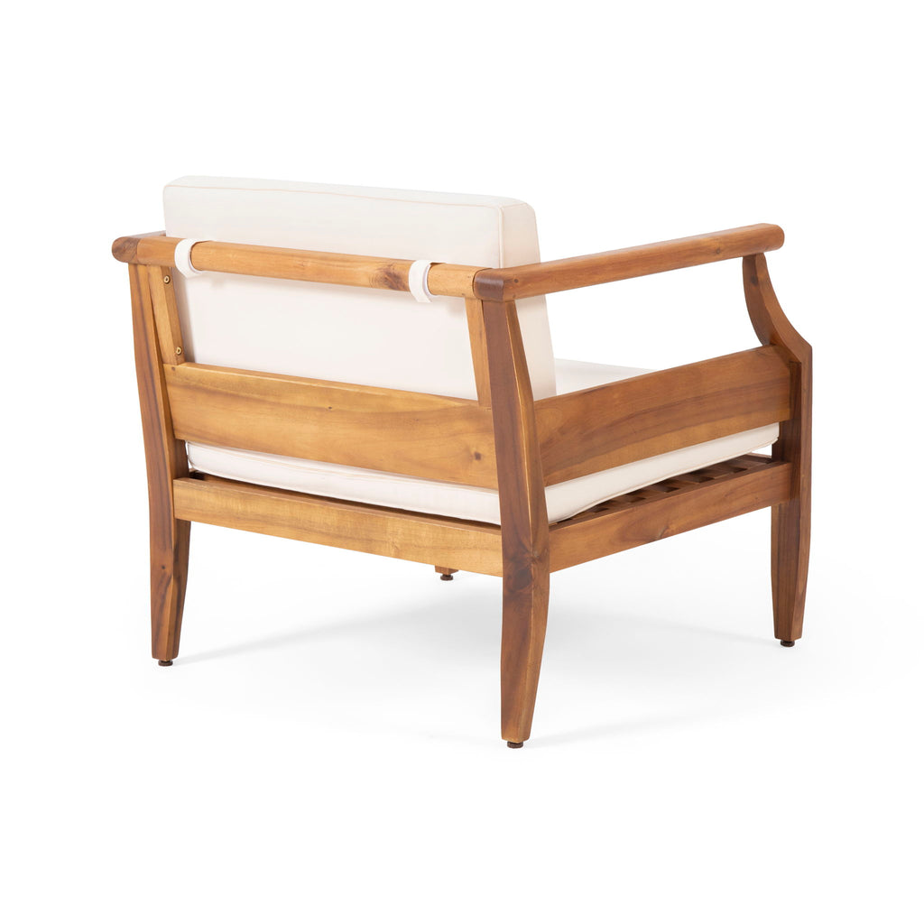 Outdoor Club Chair With Recessed Arms And Cushions