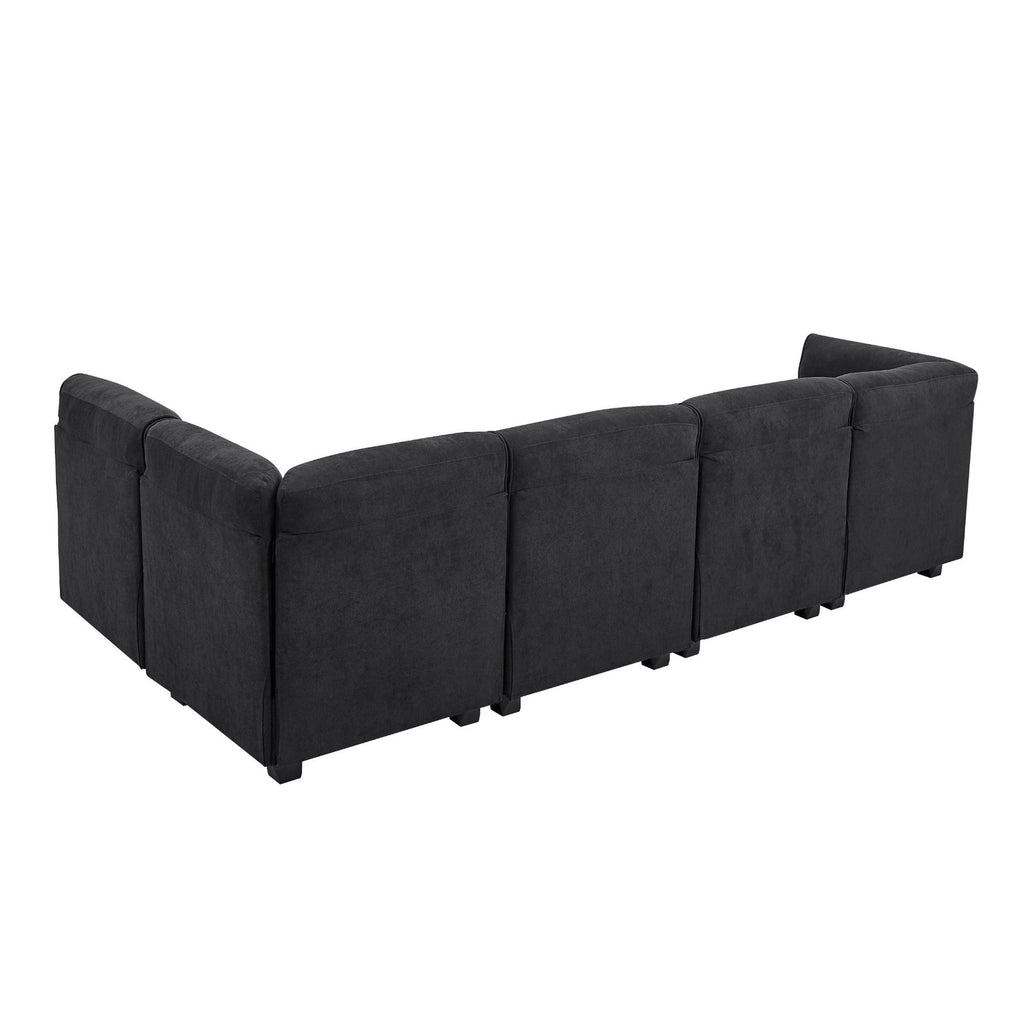 Upholstered Modular Sectional - Black